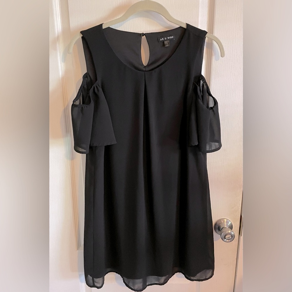 As U Wish cold shoulder black dress